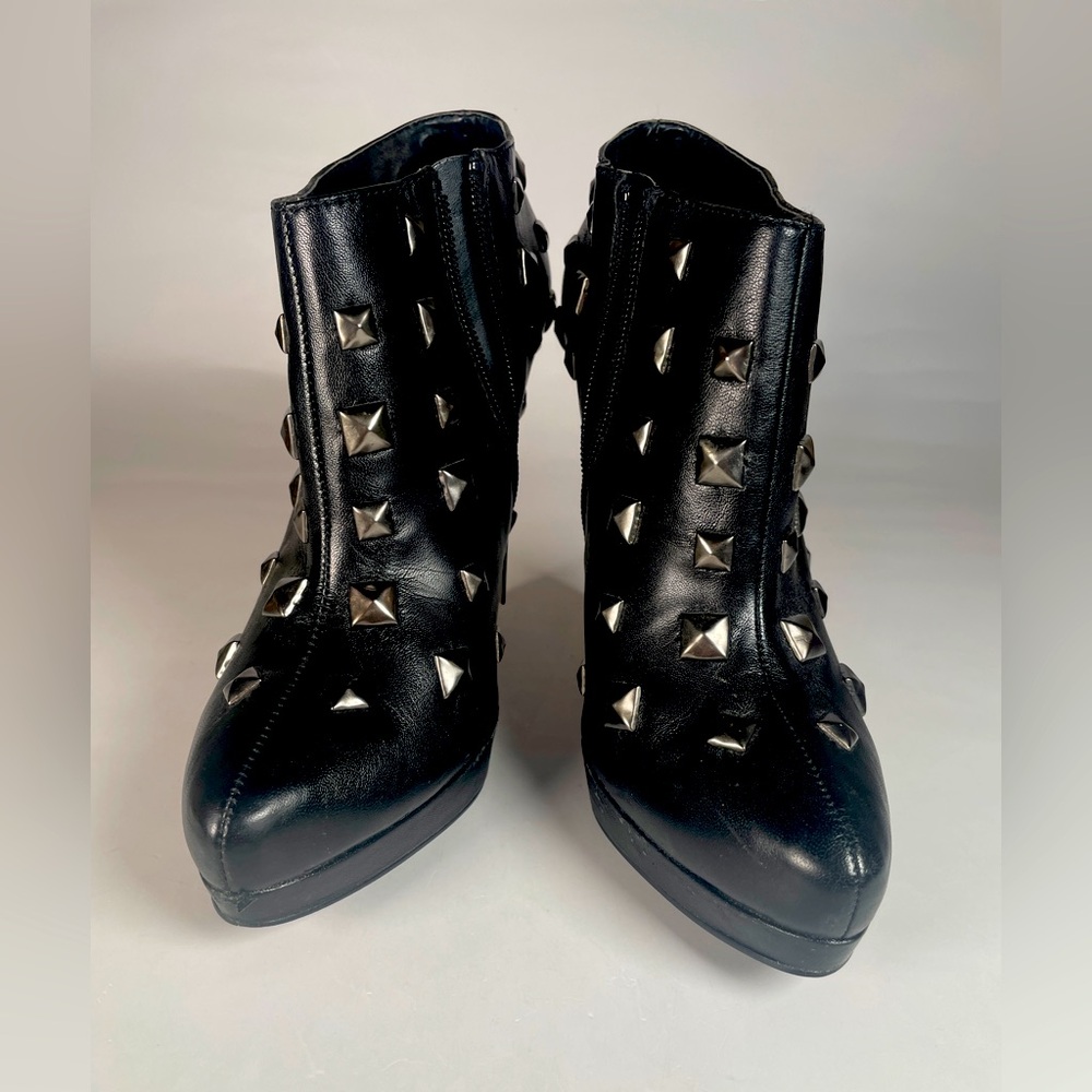 Colin Stuart Black Ankle Booties with Silver Studs